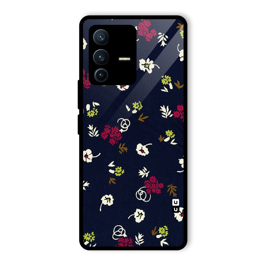 Tiny Flowers Glass Back Case for Vivo V23 Pro