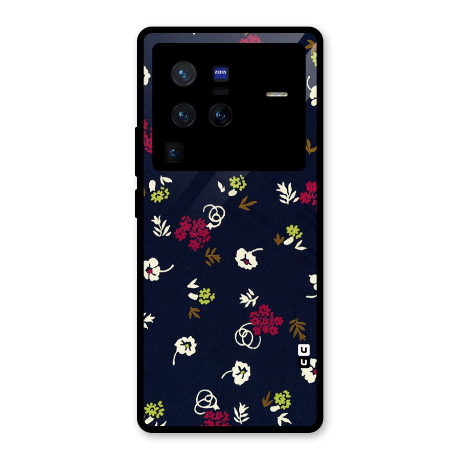 Tiny Flowers Glass Back Case for Vivo X80 Pro