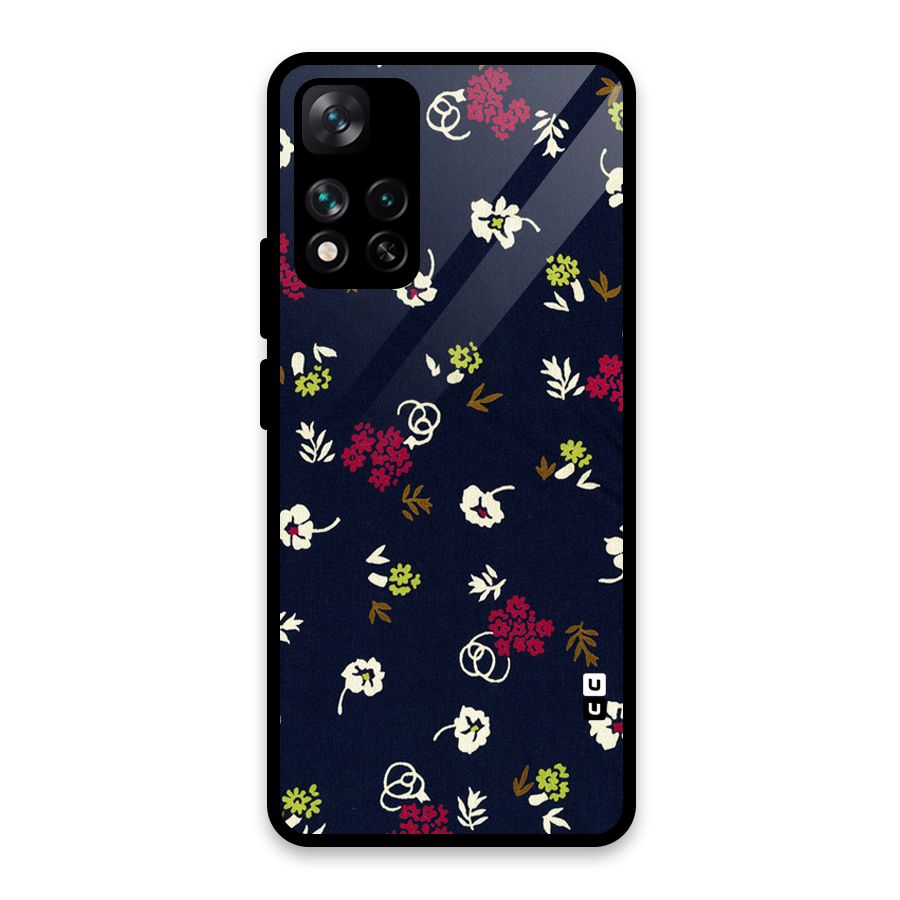 Tiny Flowers Glass Back Case for Xiaomi 11i HyperCharge 5G