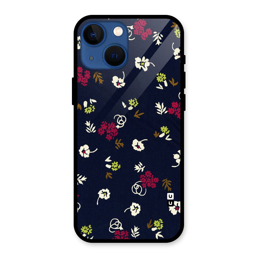 Tiny Flowers Glass Back Case for iPhone 13 Mini
