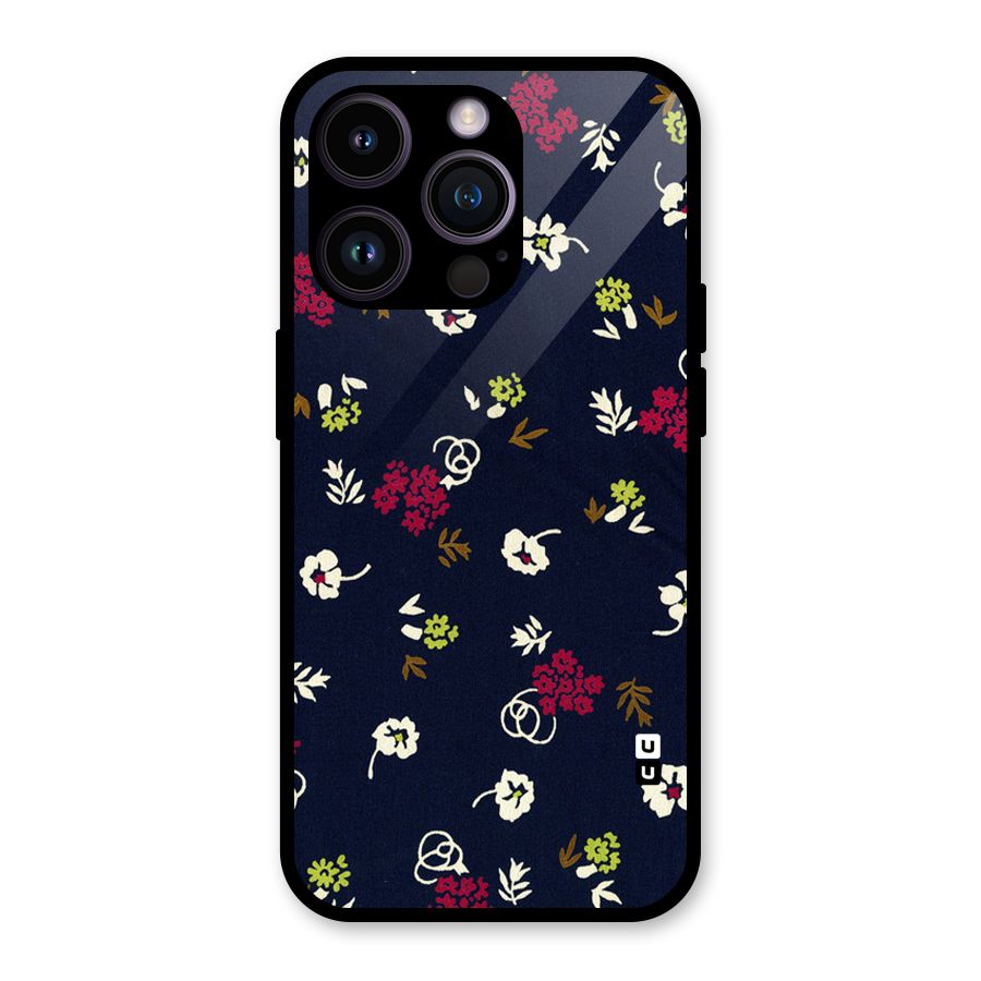 Tiny Flowers Glass Back Case for iPhone 14 Pro