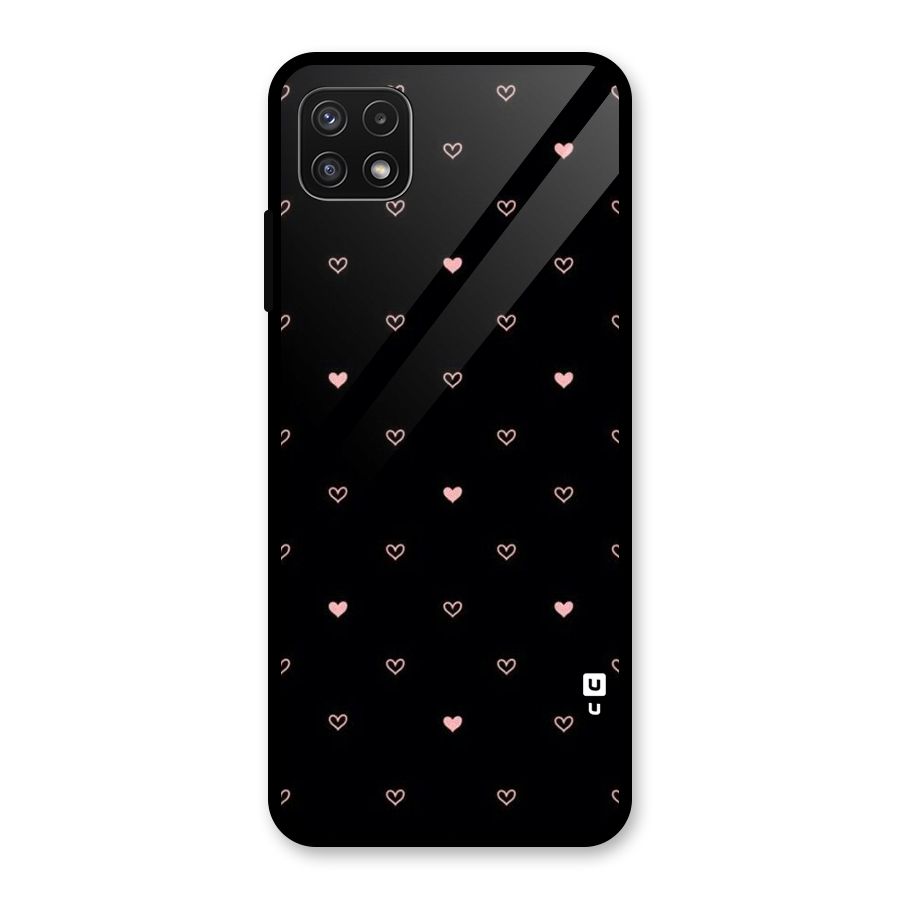 Tiny Little Pink Pattern Glass Back Case for Galaxy A22 5G