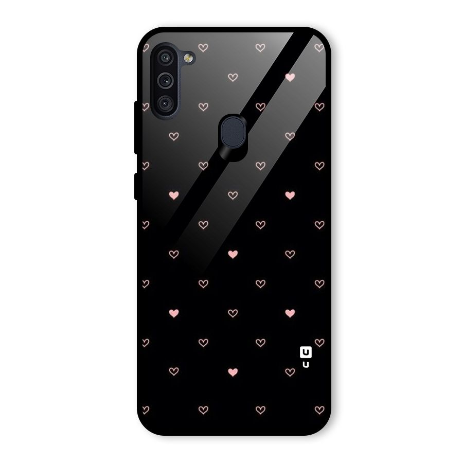 Tiny Little Pink Pattern Glass Back Case for Galaxy M11