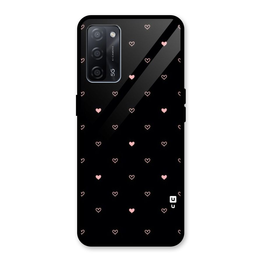 Tiny Little Pink Pattern Glass Back Case for Oppo A53s 5G