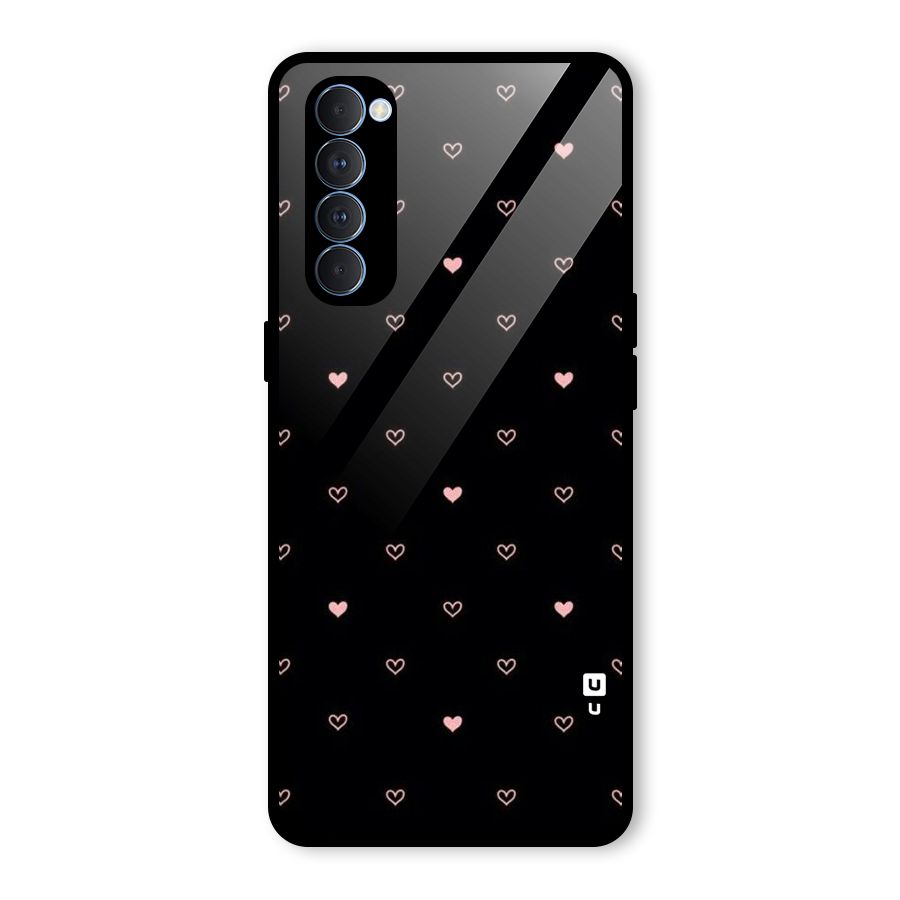 Tiny Little Pink Pattern Glass Back Case for Oppo Reno4 Pro