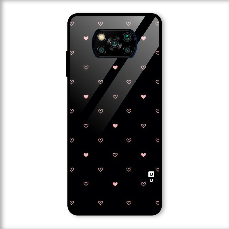 Tiny Little Pink Pattern Glass Back Case for Poco X3