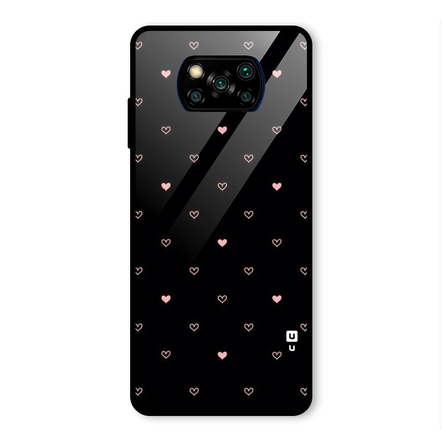 Tiny Little Pink Pattern Glass Back Case for Poco X3 Pro