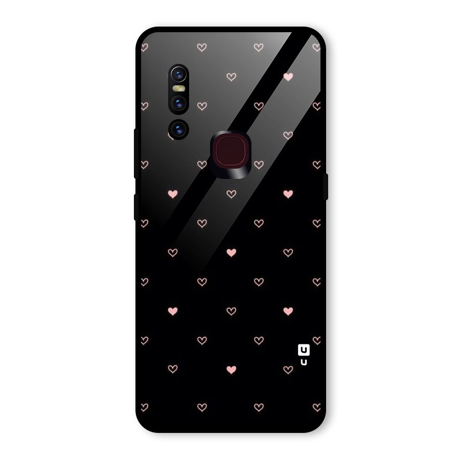 Tiny Little Pink Pattern Glass Back Case for Vivo V15