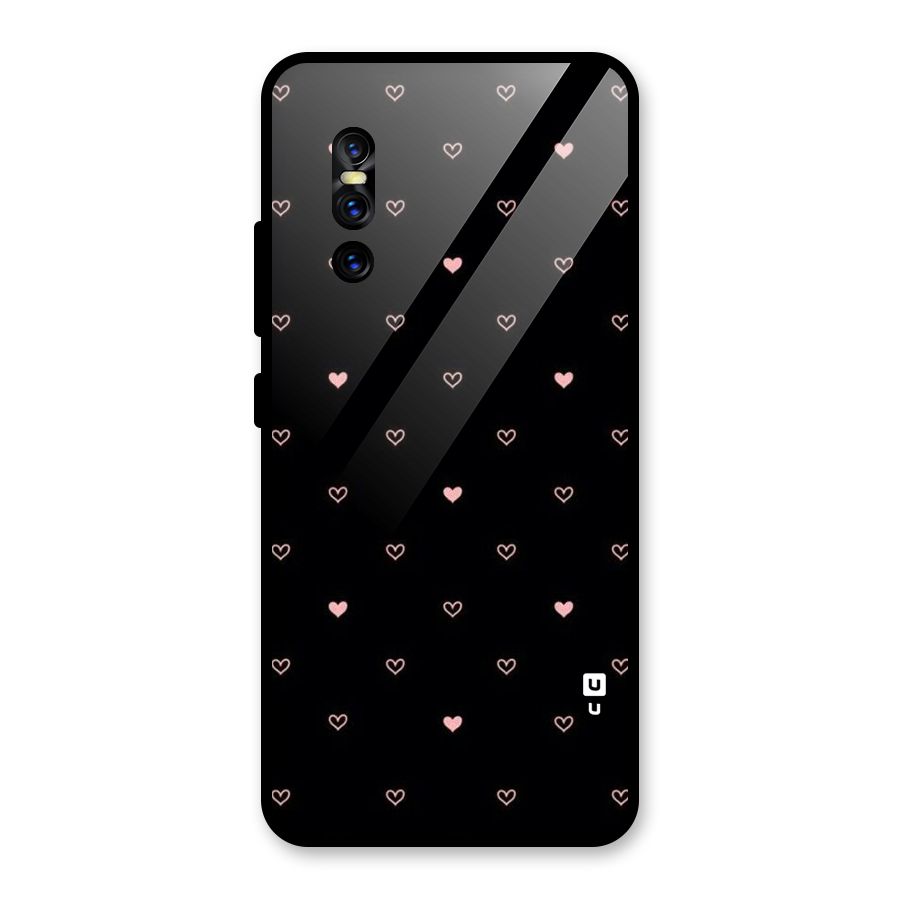Tiny Little Pink Pattern Glass Back Case for Vivo V15 Pro