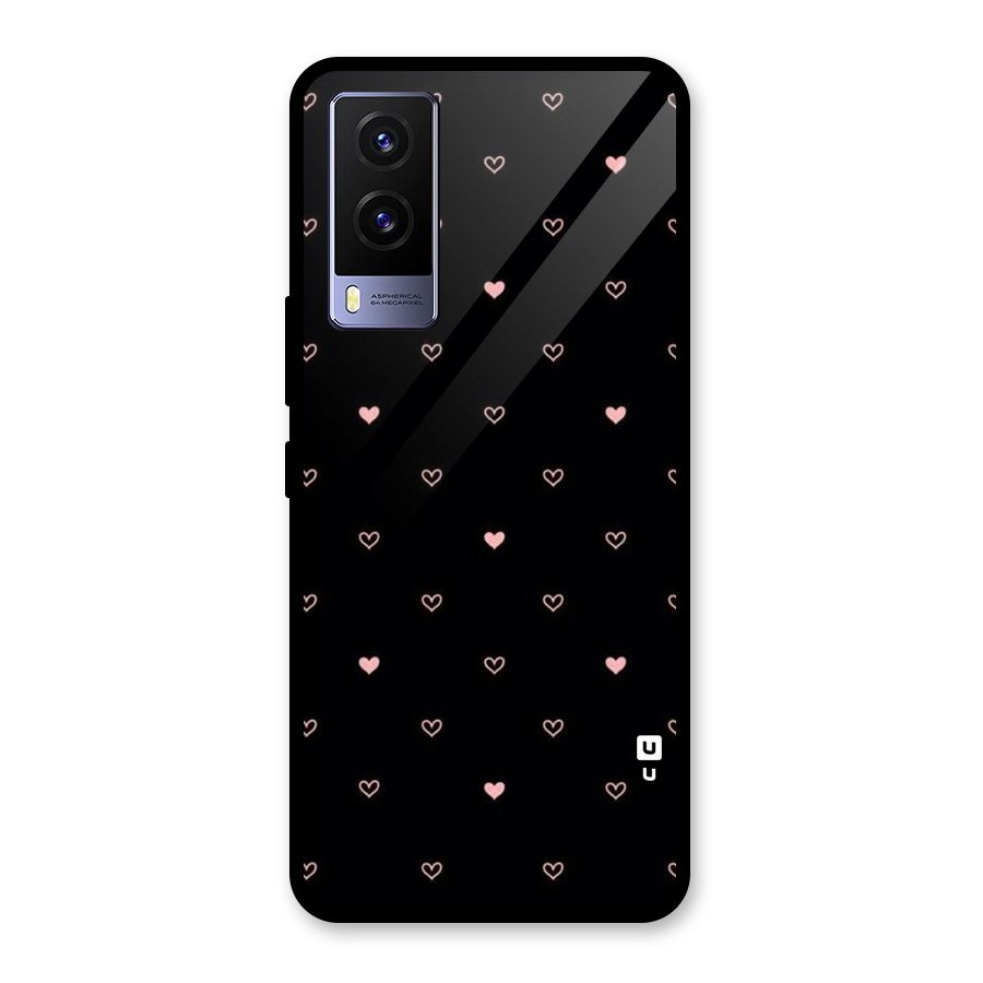Tiny Little Pink Pattern Glass Back Case for Vivo V21e 5G