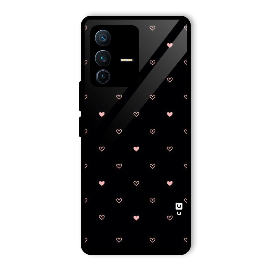 Tiny Little Pink Pattern Glass Back Case for Vivo V23 Pro