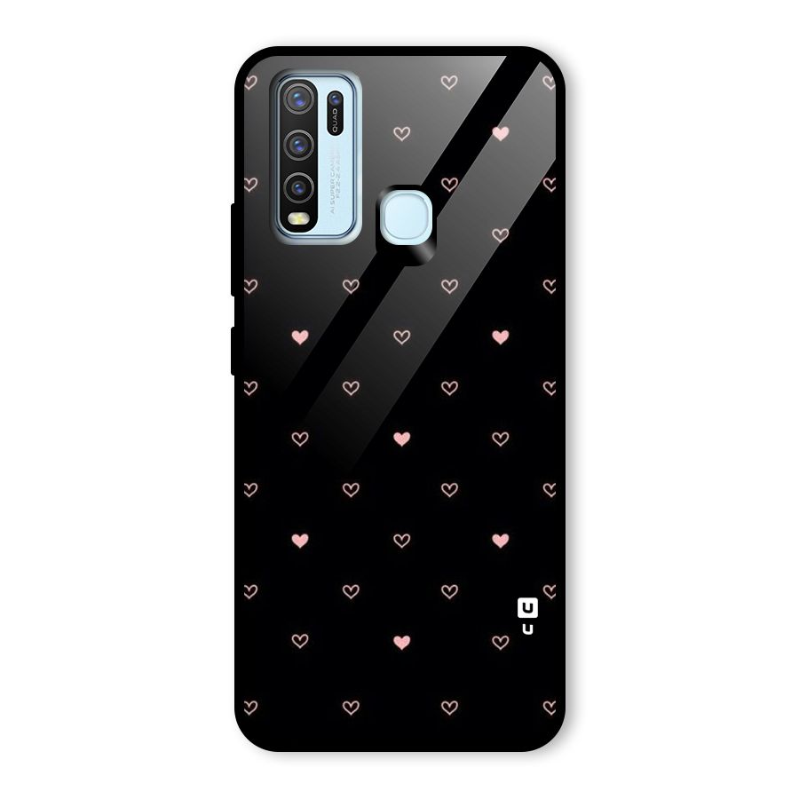 Tiny Little Pink Pattern Glass Back Case for Vivo Y30
