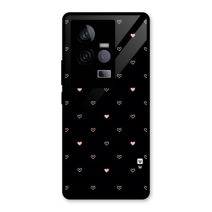 Tiny Little Pink Pattern Glass Back Case for Vivo iQOO 11 5G