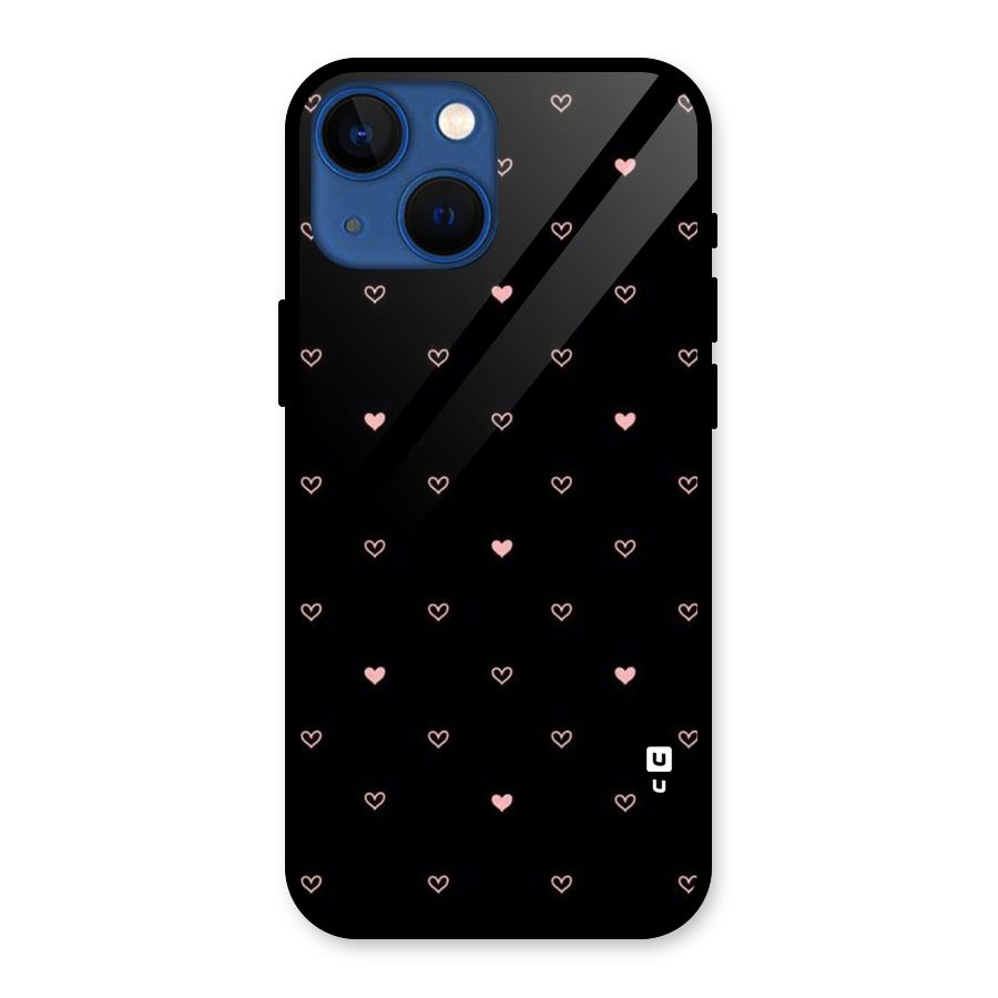Tiny Little Pink Pattern Glass Back Case for iPhone 13 Mini