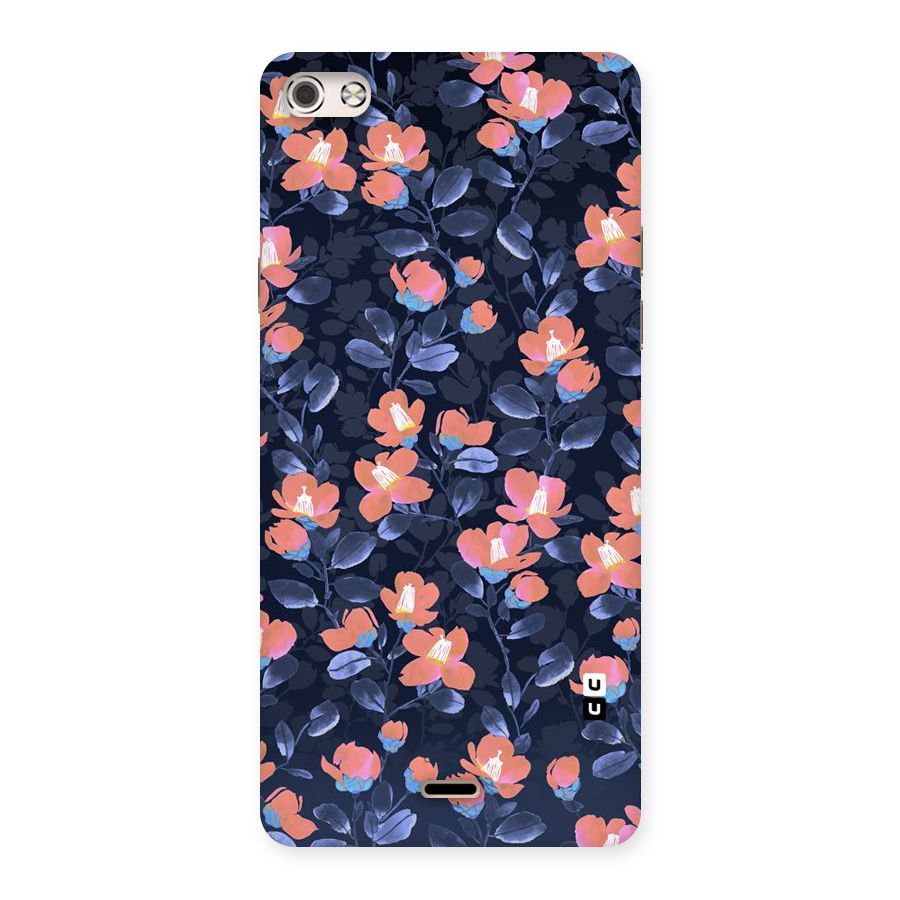Tiny Peach Flowers Back Case for Micromax Canvas Silver 5