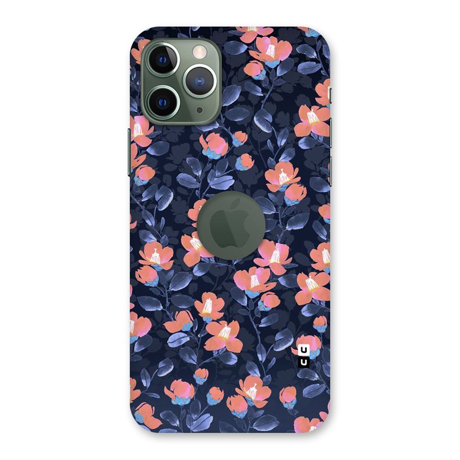 Tiny Peach Flowers Back Case for iPhone 11 Pro Logo  Cut