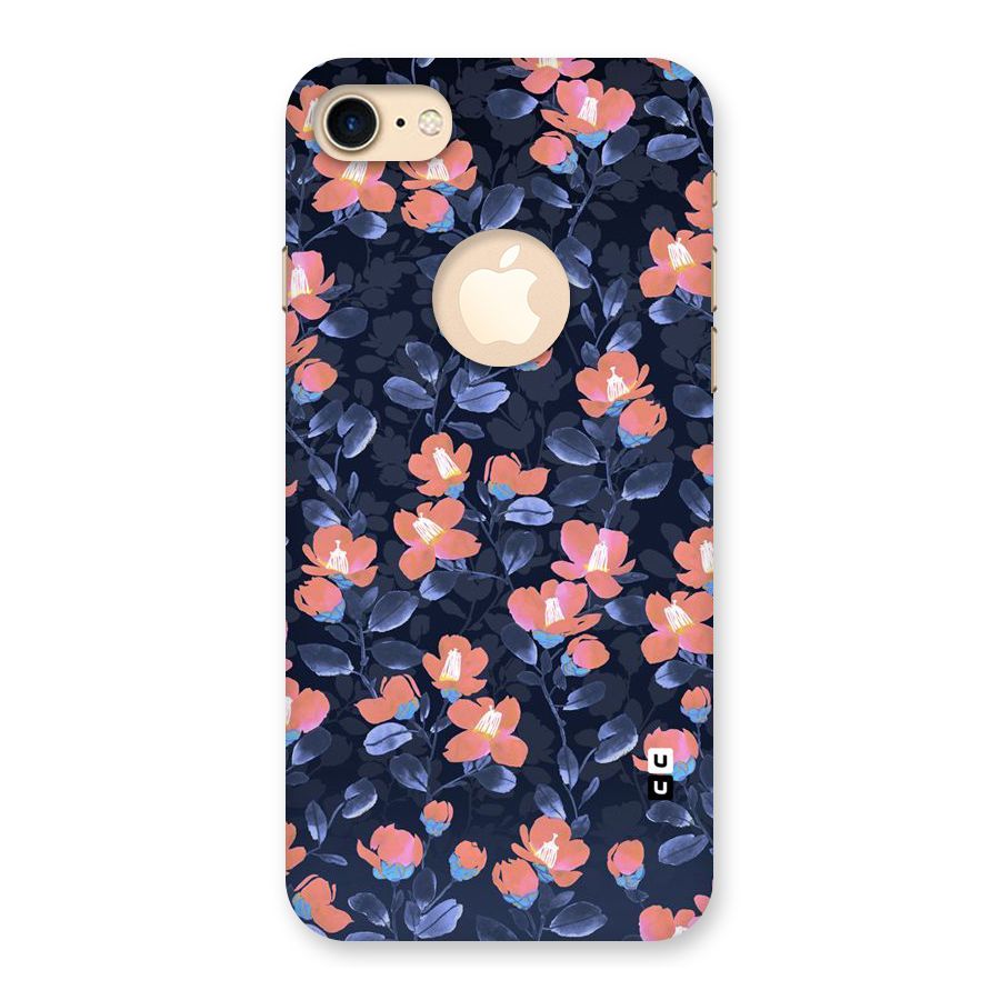 Tiny Peach Flowers Back Case for iPhone 7 Logo Cut