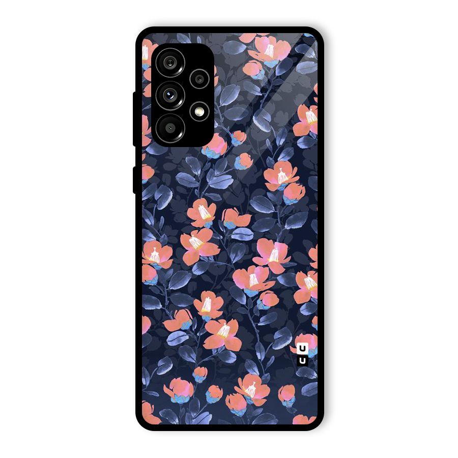 Tiny Peach Flowers Glass Back Case for Galaxy A73 5G