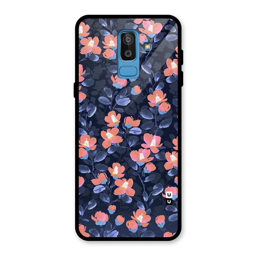 Tiny Peach Flowers Glass Back Case for Galaxy J8