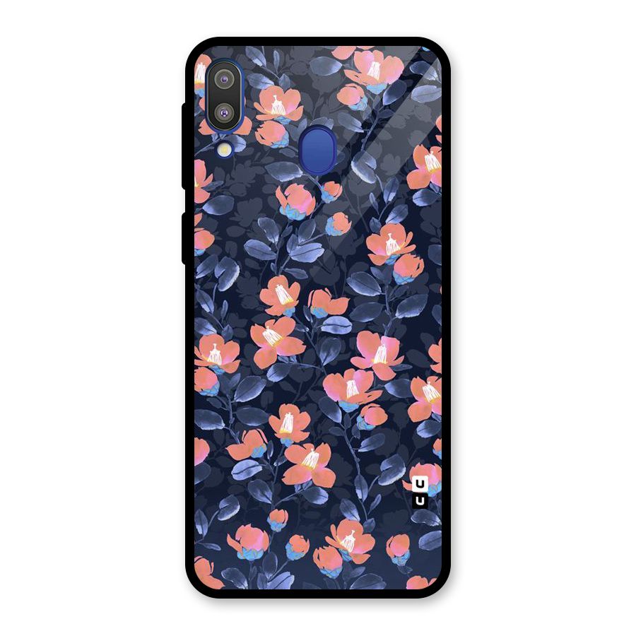 Tiny Peach Flowers Glass Back Case for Galaxy M20
