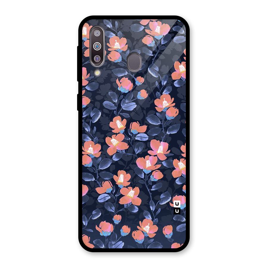 Tiny Peach Flowers Glass Back Case for Galaxy M30