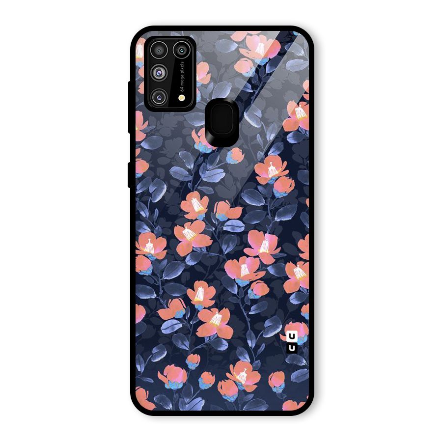 Tiny Peach Flowers Glass Back Case for Galaxy M31