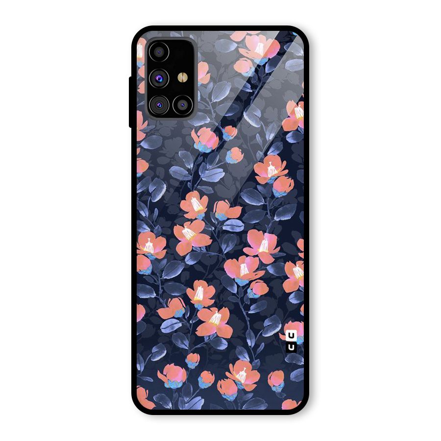 Tiny Peach Flowers Glass Back Case for Galaxy M31s