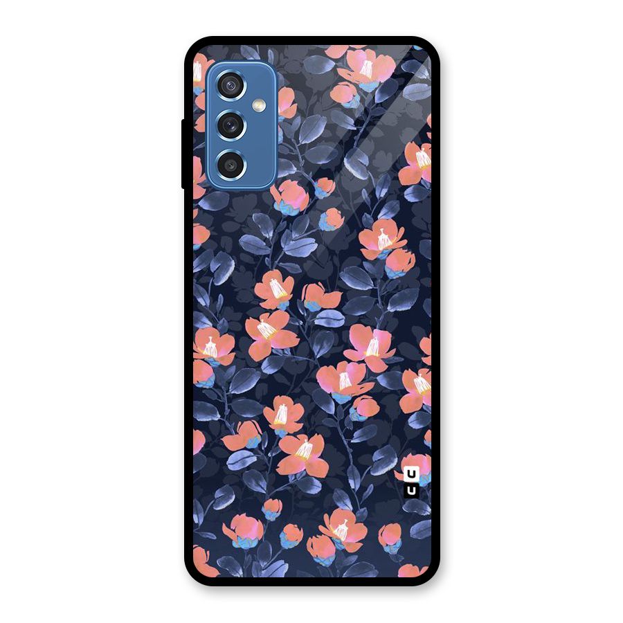 Tiny Peach Flowers Glass Back Case for Galaxy M52 5G