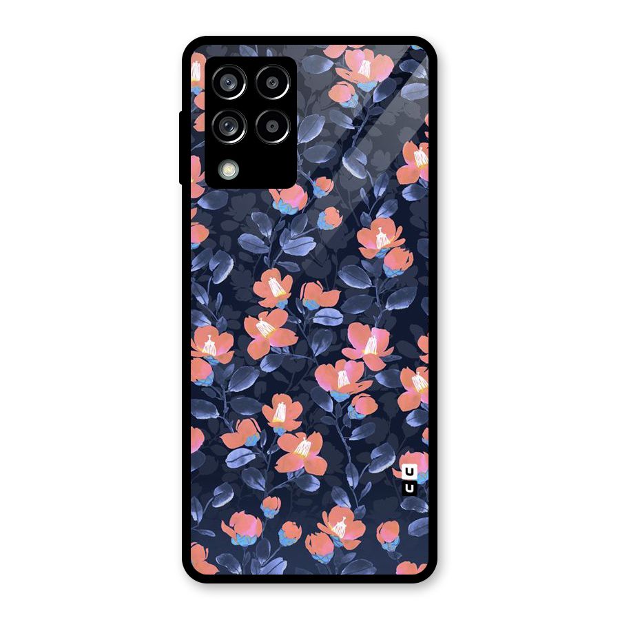 Tiny Peach Flowers Glass Back Case for Galaxy M53 5G