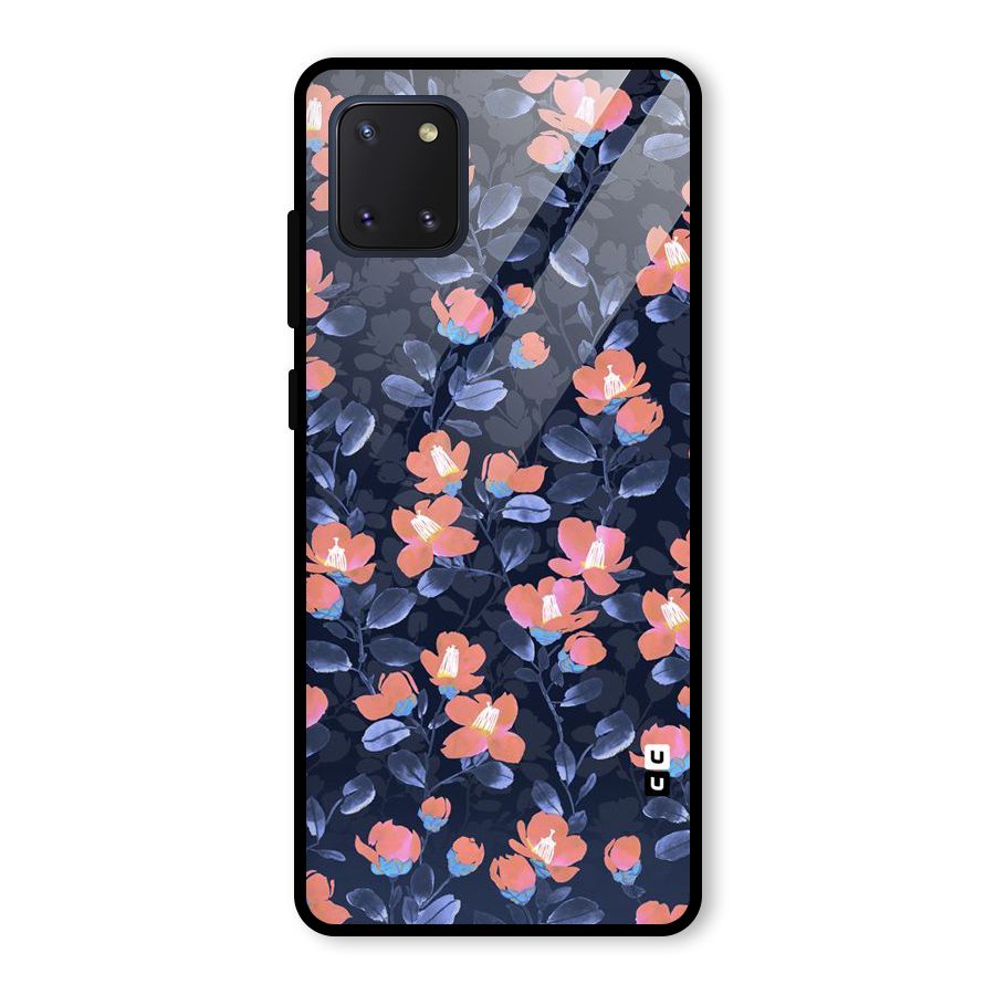 Tiny Peach Flowers Glass Back Case for Galaxy Note 10 Lite