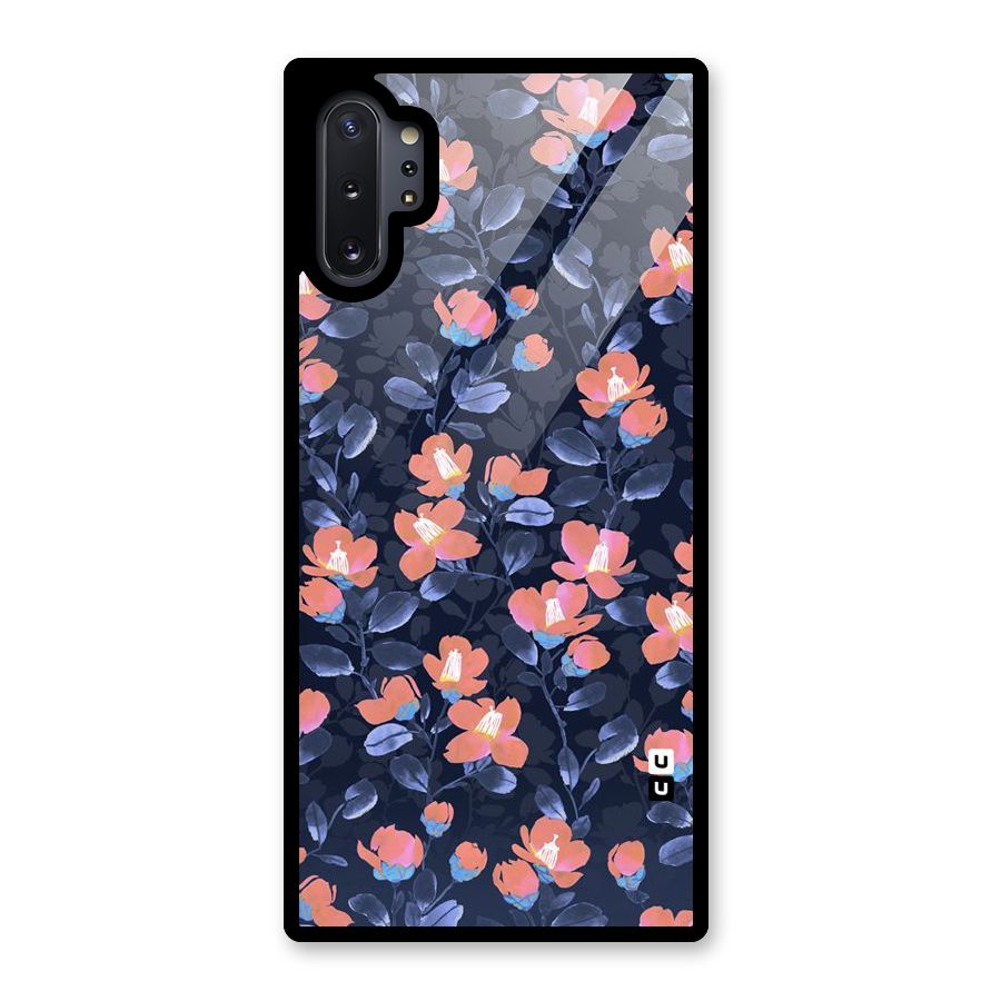 Tiny Peach Flowers Glass Back Case for Galaxy Note 10 Plus