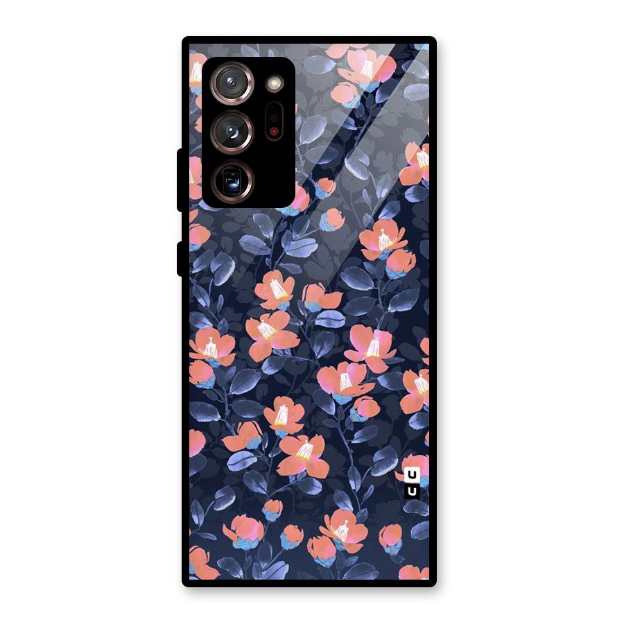 Tiny Peach Flowers Glass Back Case for Galaxy Note 20 Ultra