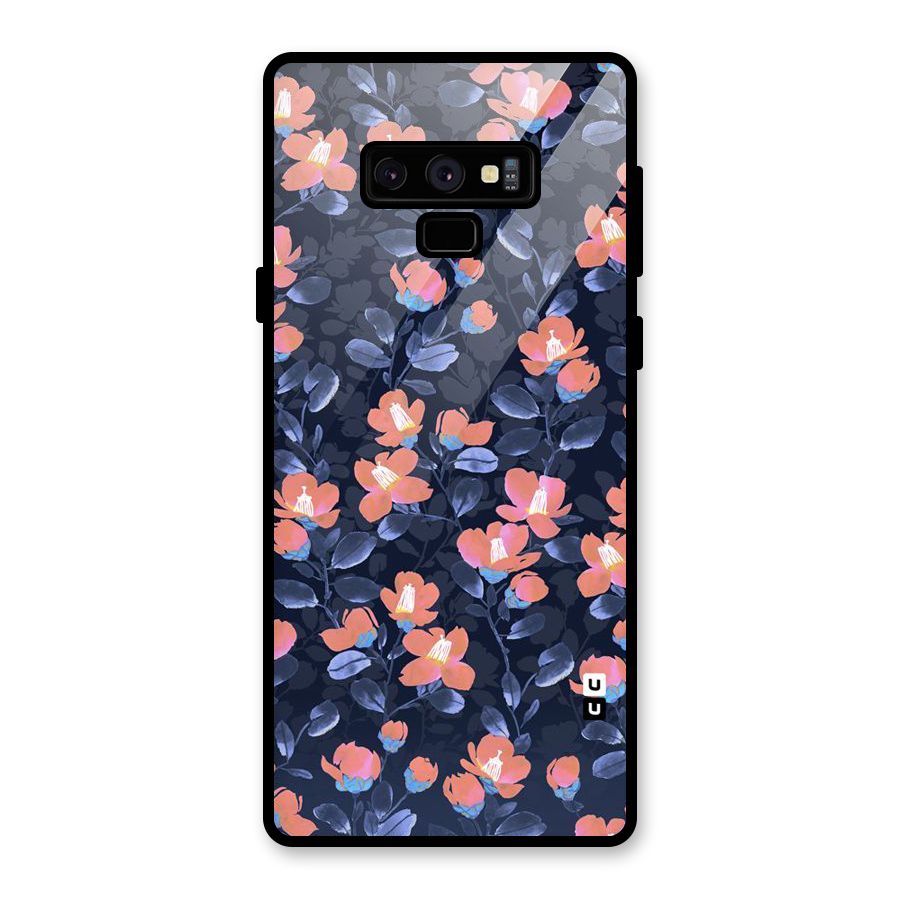 Tiny Peach Flowers Glass Back Case for Galaxy Note 9