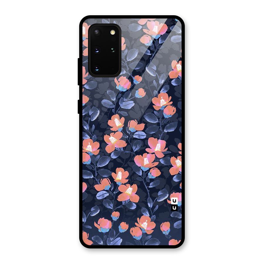 Tiny Peach Flowers Glass Back Case for Galaxy S20 Plus
