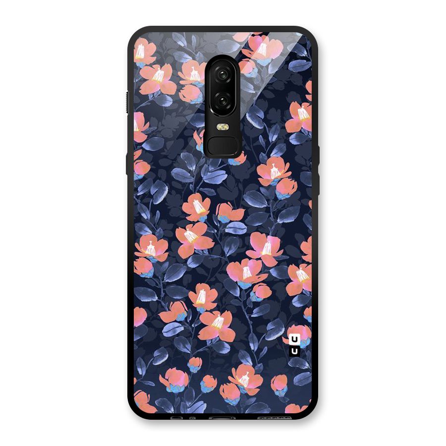 Tiny Peach Flowers Glass Back Case for OnePlus 6