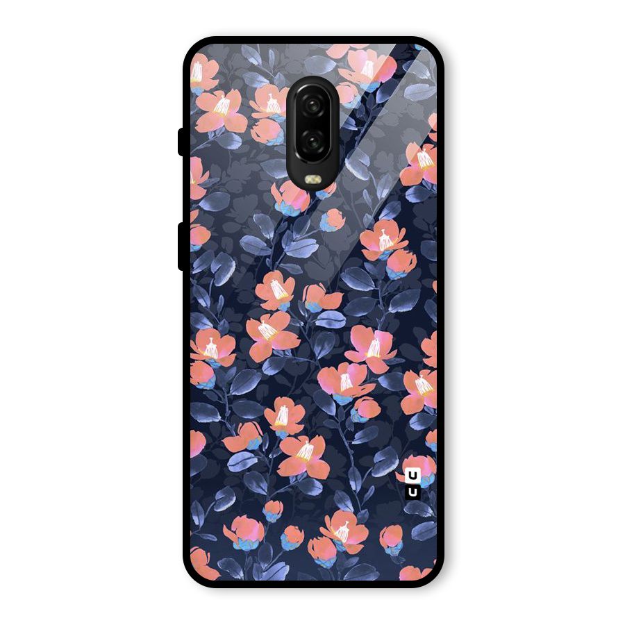 Tiny Peach Flowers Glass Back Case for OnePlus 6T