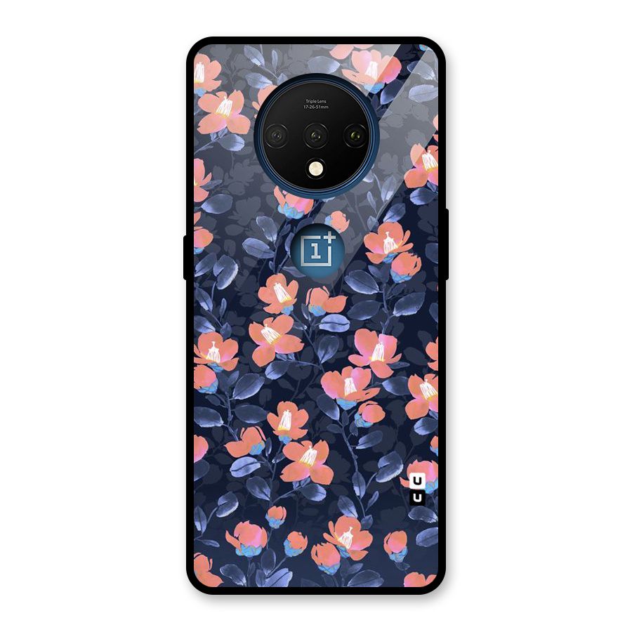 Tiny Peach Flowers Glass Back Case for OnePlus 7T
