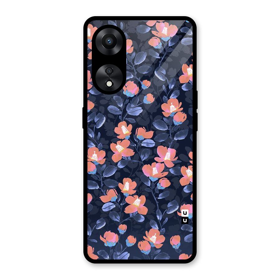 Tiny Peach Flowers Glass Back Case for Oppo A78