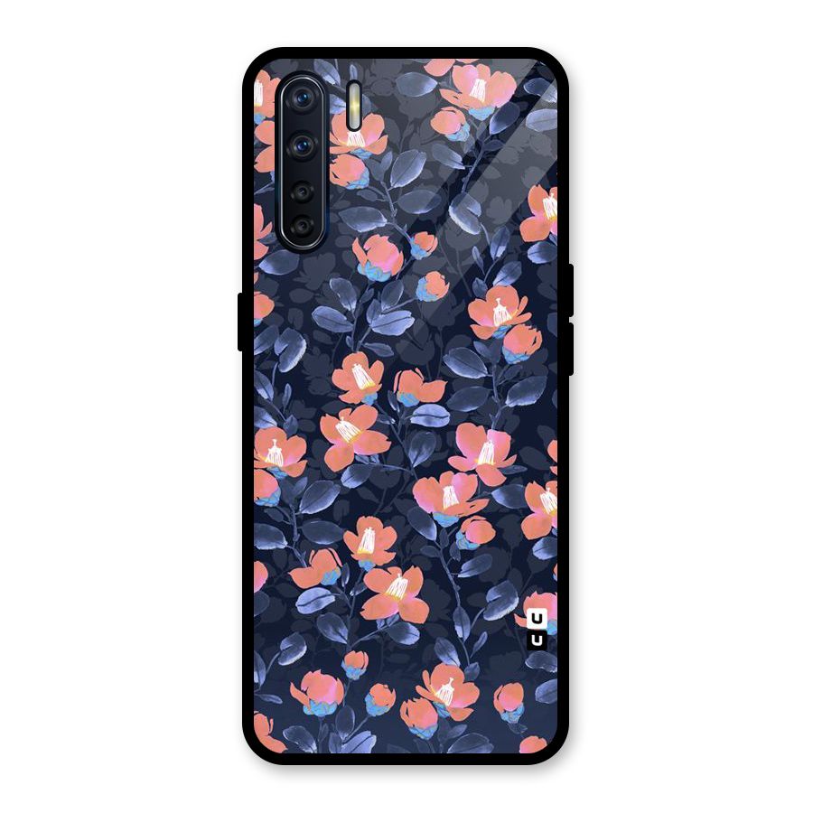 Tiny Peach Flowers Glass Back Case for Oppo F15