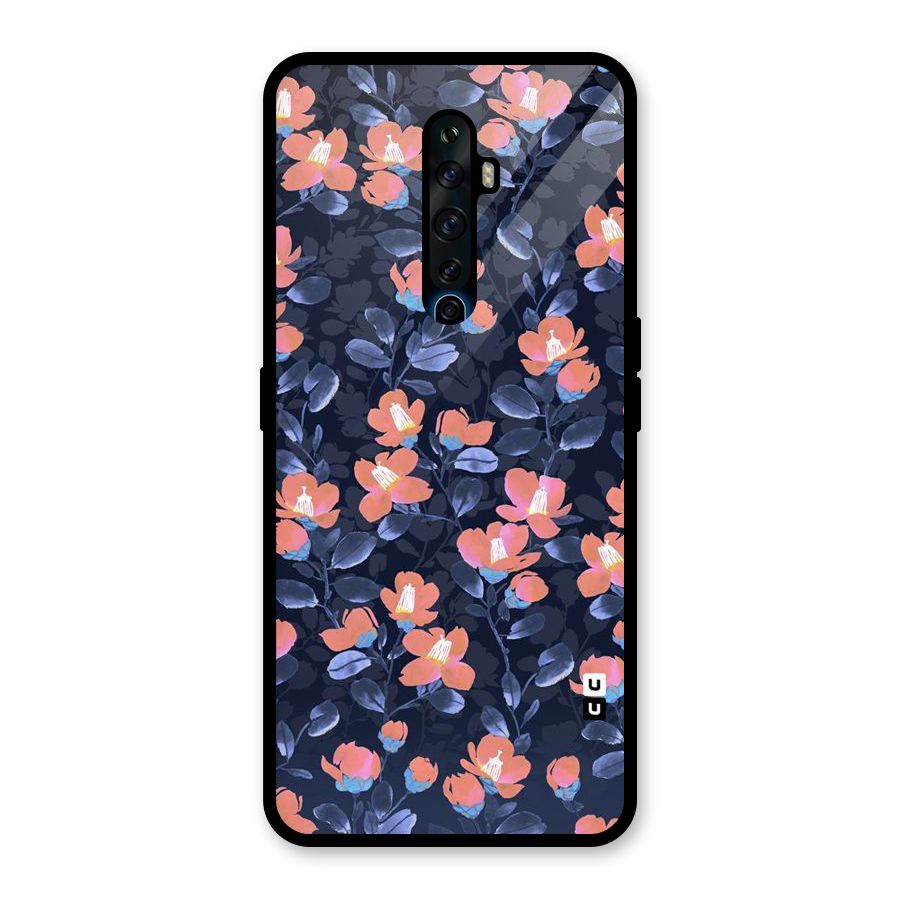 Tiny Peach Flowers Glass Back Case for Oppo Reno2 Z