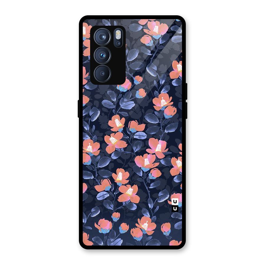 Tiny Peach Flowers Glass Back Case for Oppo Reno6 Pro 5G