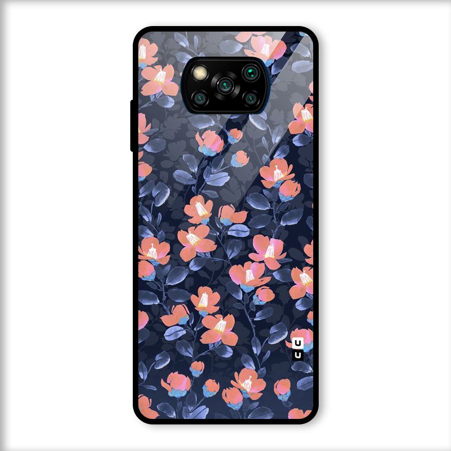 Tiny Peach Flowers Glass Back Case for Poco X3