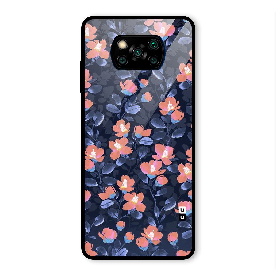 Tiny Peach Flowers Glass Back Case for Poco X3 Pro
