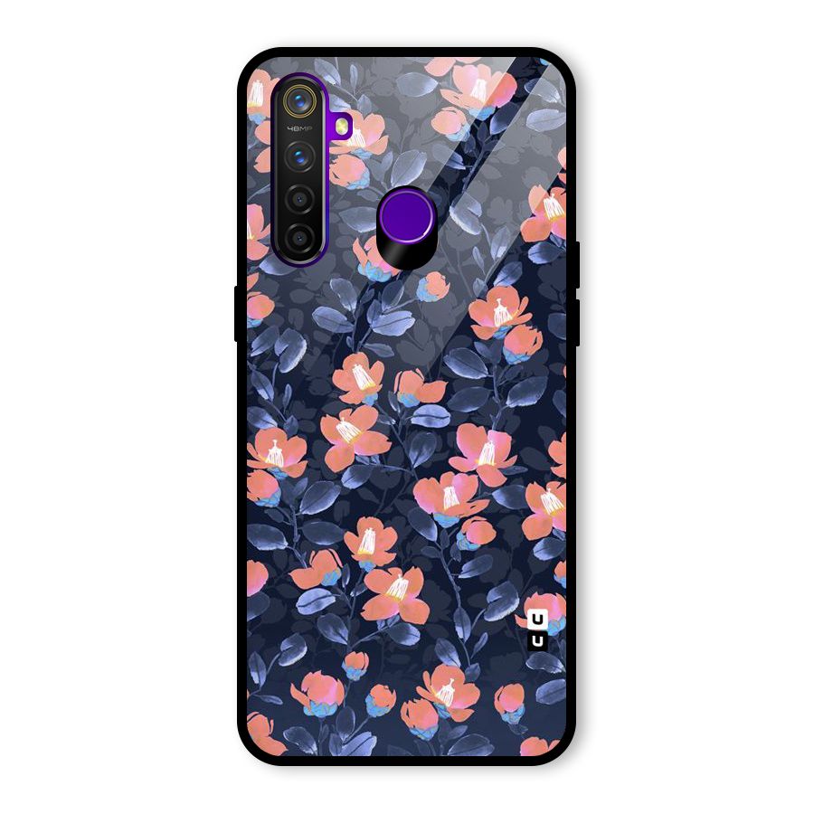 Tiny Peach Flowers Glass Back Case for Realme 5 Pro
