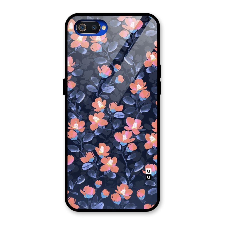 Tiny Peach Flowers Glass Back Case for Realme C2