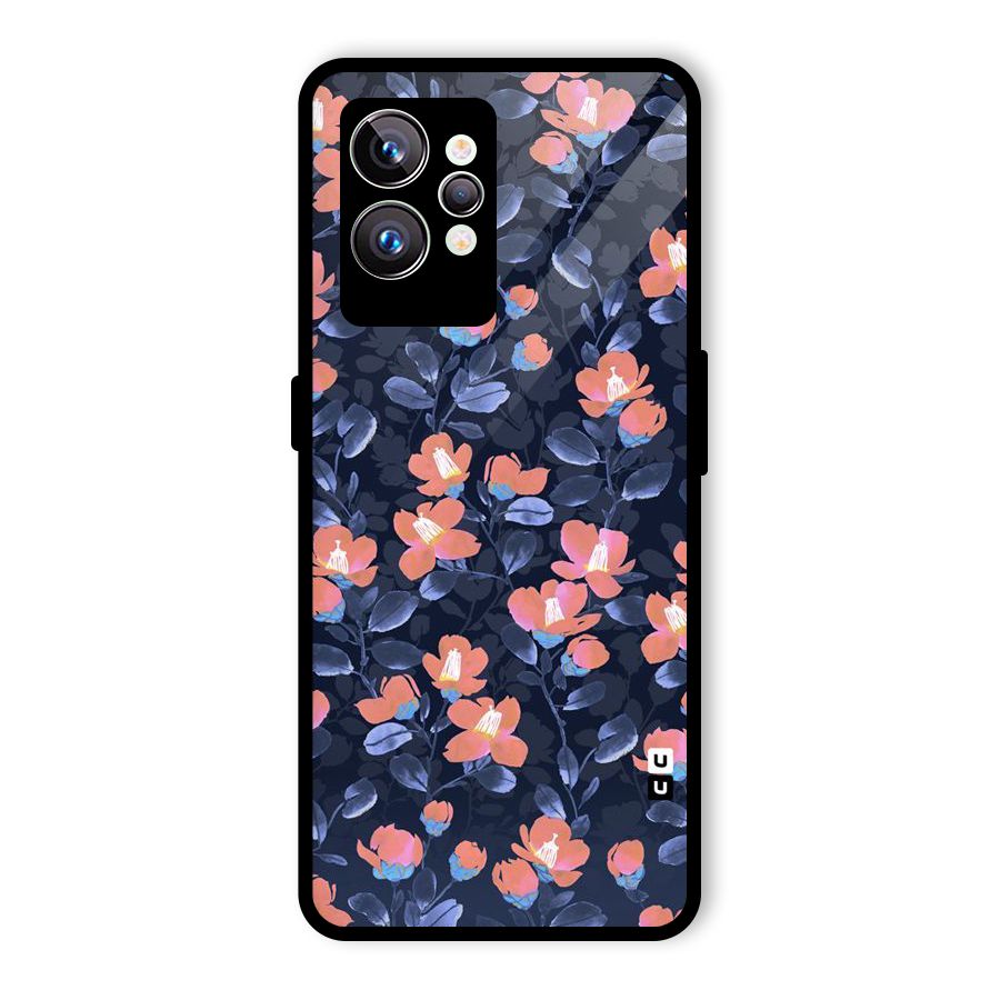Tiny Peach Flowers Glass Back Case for Realme GT2 Pro