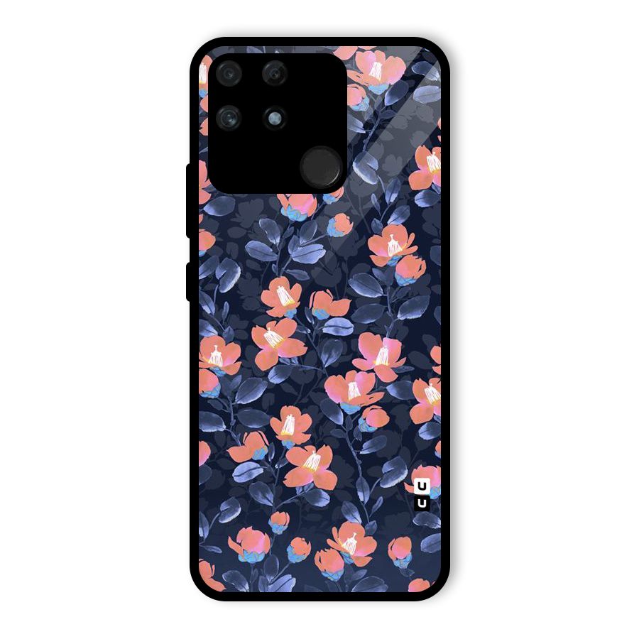 Tiny Peach Flowers Glass Back Case for Realme Narzo 50A