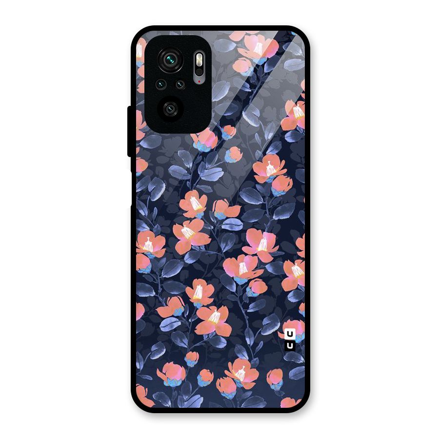 Tiny Peach Flowers Glass Back Case for Redmi Note 10S