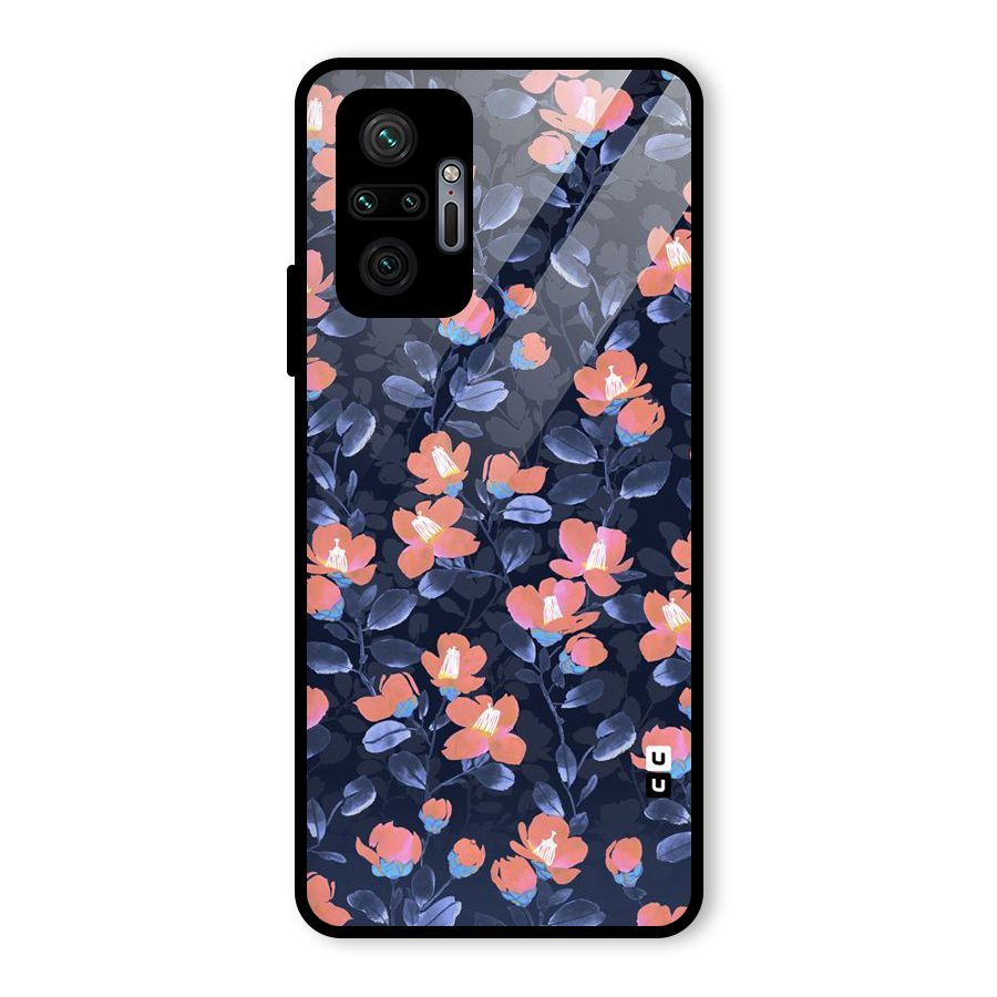 Tiny Peach Flowers Glass Back Case for Redmi Note 10 Pro Max