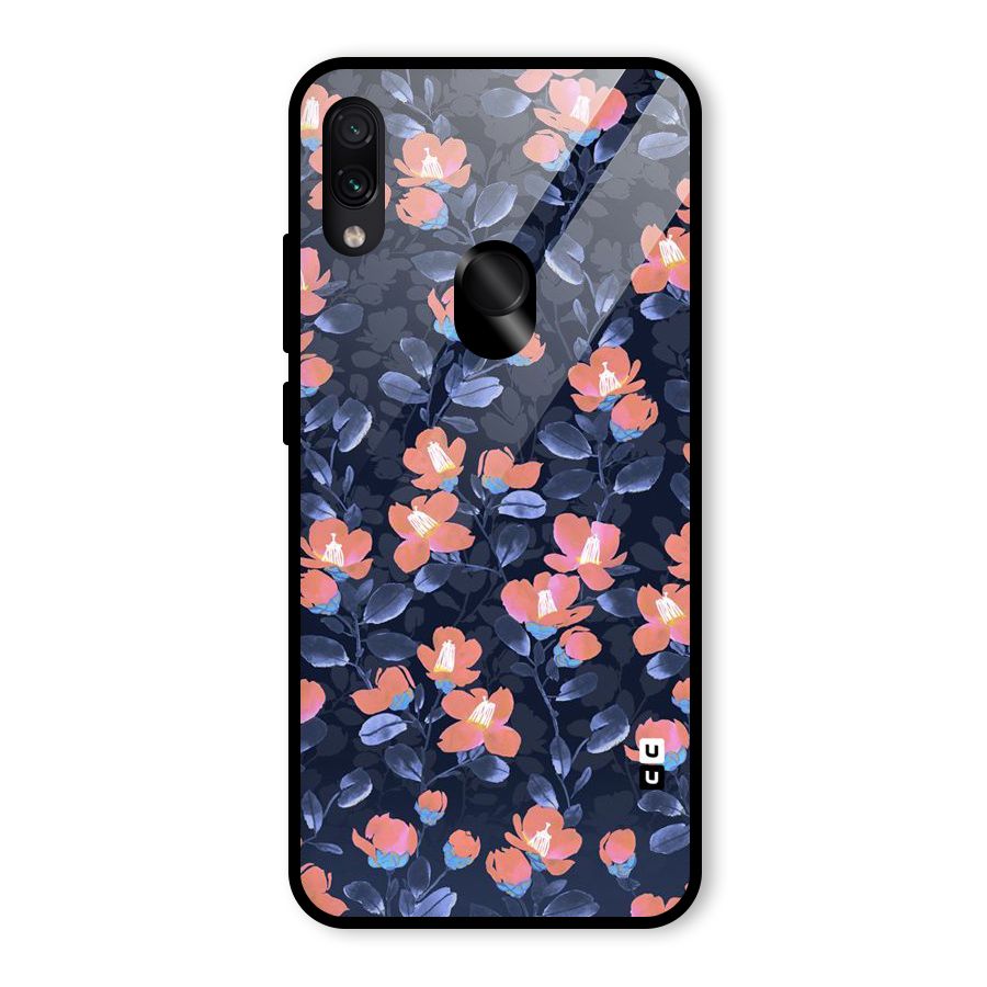 Tiny Peach Flowers Glass Back Case for Redmi Note 7